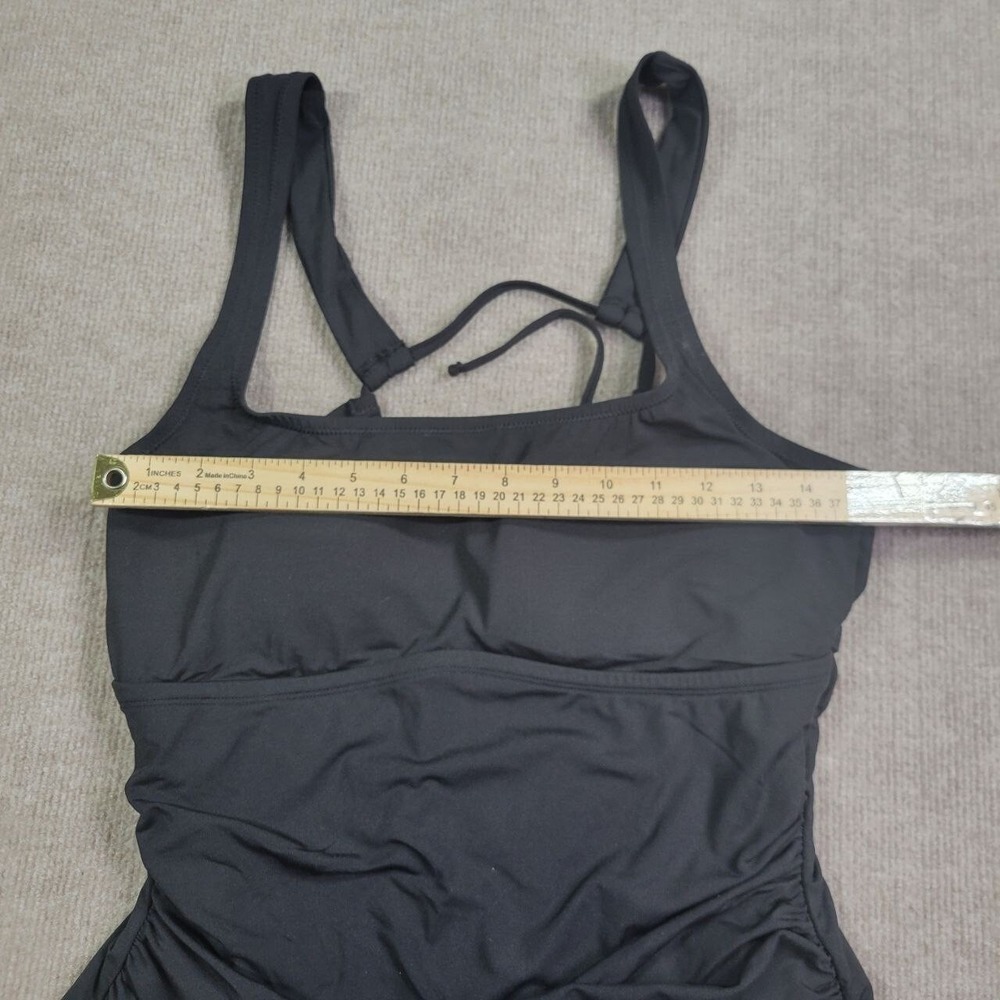Calia by Carrie Underwood One Piece Swimsuit Womens 16 Black Ruched‎ Sleeveless - Picture 6 of 9